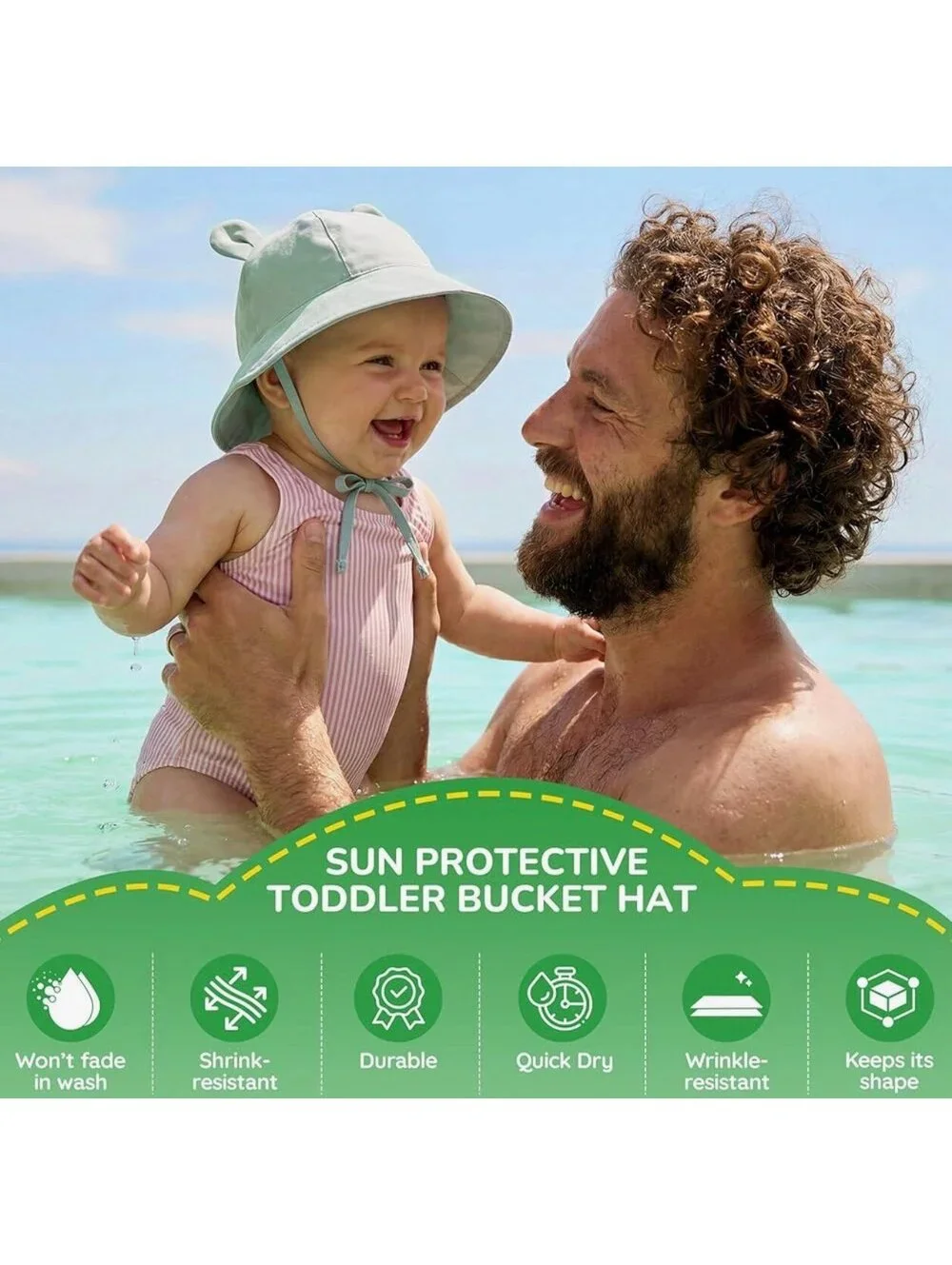 Baby Sun Hat w/ Bear Ears (52cm)